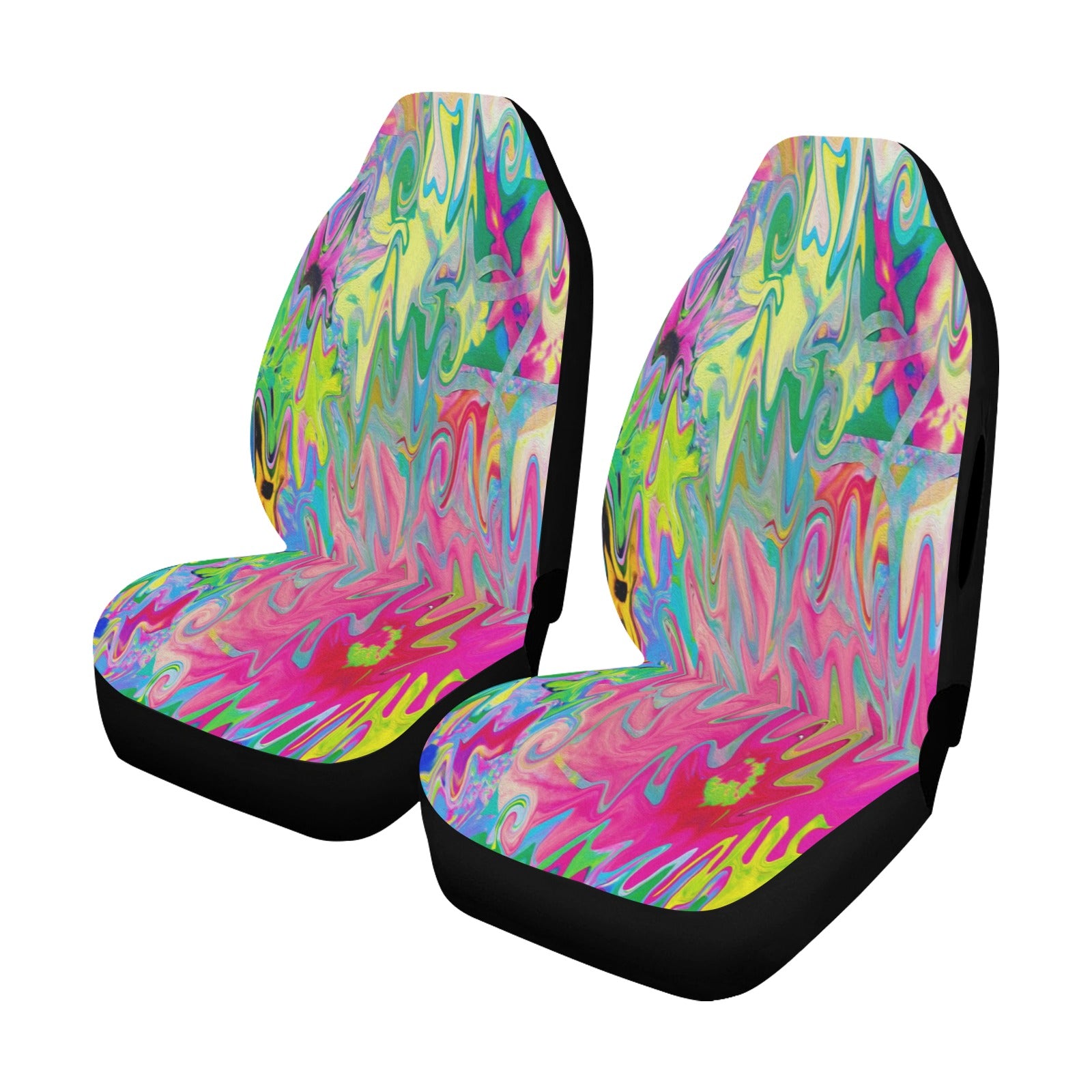 Car Seat Covers, Colorful Flower Garden Abstract Collage