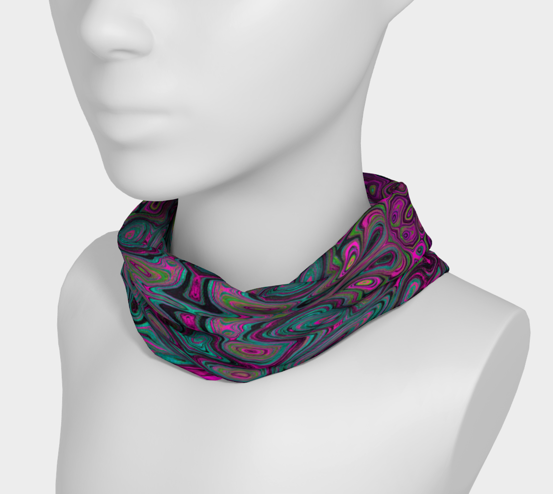 Headbands for Women, Abstract Magenta and Teal Blue Groovy Retro Pattern
