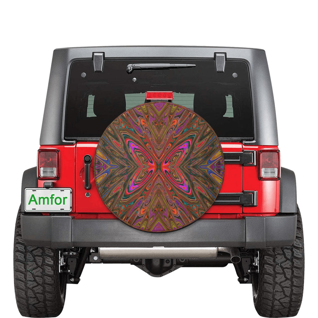 Trippy Butterfly Spare Tire Cover