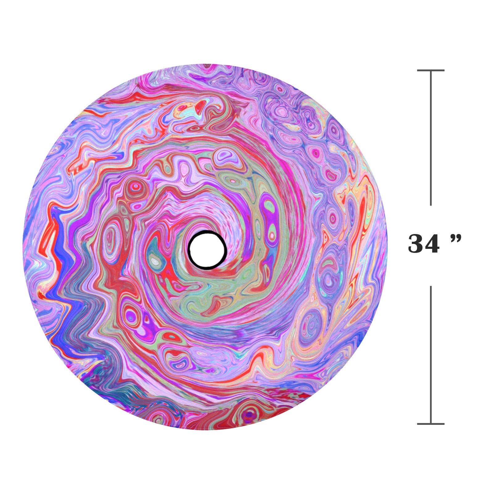 Spare Tire Cover with Backup Camera Hole - Groovy Abstract Retro Red, Purple and Pink Swirl - Large