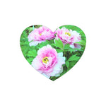 Heart Shaped Mousepads, Elegant Pink Tree Peony Flowers with Yellow Centers