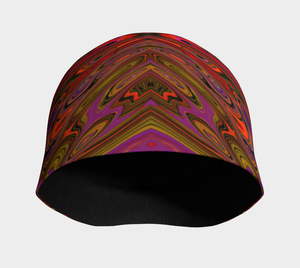 Beanie Hats, Abstract Trippy Orange and Magenta Butterfly