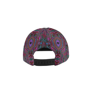 Snapback Hats, Trippy Seafoam Green and Magenta Abstract Pattern
