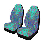 Car Seat Covers, Trippy Retro Blue and Red Abstract Butterfly