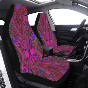 Car Seat Covers, Trippy Hot Pink, Red and Blue Abstract Butterfly