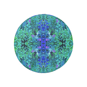 Spare Tire Covers - Small, Abstract Chartreuse and Blue Garden Foliage Pattern