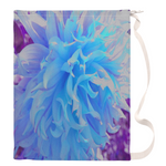 Large Laundry Bags, Elegant Blue Decorative Dahlia Flower