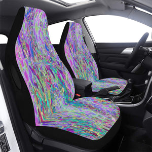 Car Seat Covers, Trippy Abstract Pink and Purple Flowers