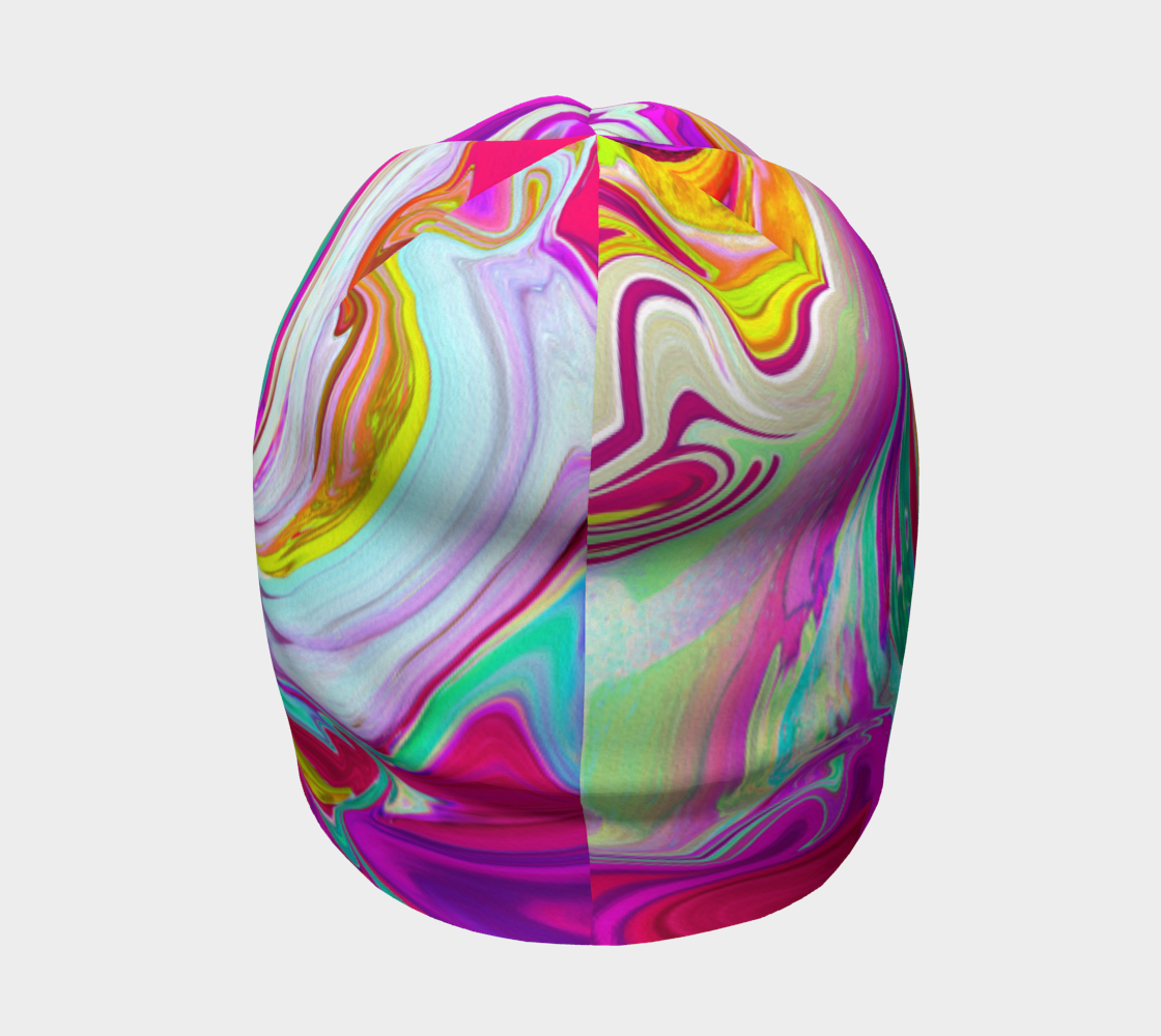 Beanie Hats, Colorful Fiesta Swirl Retro Abstract Design