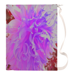 Large Laundry Bags, Elegant Ultra-Violet Decorative Dahlia Flower