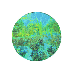 Spare Tire Covers, Trippy Lime Green and Blue Impressionistic Landscape - Small