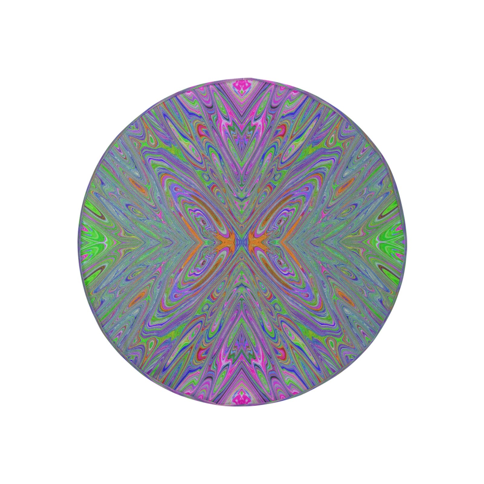 Spare Tire Covers, Abstract Trippy Purple, Orange and Lime Green Butterfly - Small
