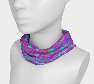 Headbands for Women, Wavy Magenta and Green Trippy Marbled Pattern