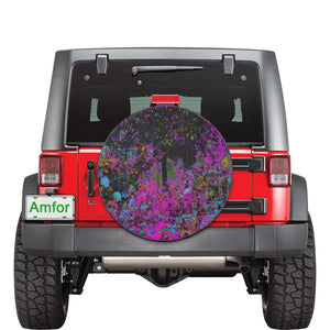 Spare Tire Covers, Psychedelic Hot Pink and Black Garden Sunrise - Small