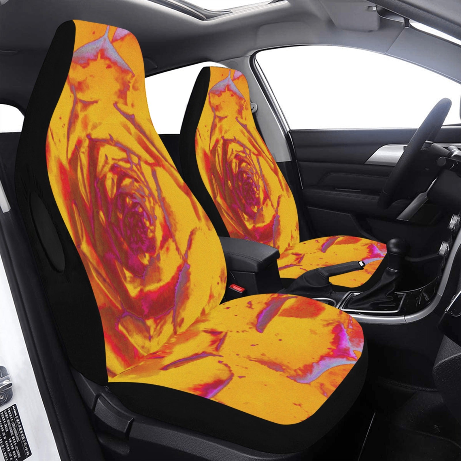 Car Seat Covers - Autumn Yellow, Orange and Red Sedum Rosette