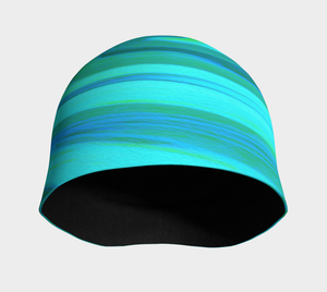 Beanie Hat, Groovy Cool Abstract Aqua Liquid Art Swirl