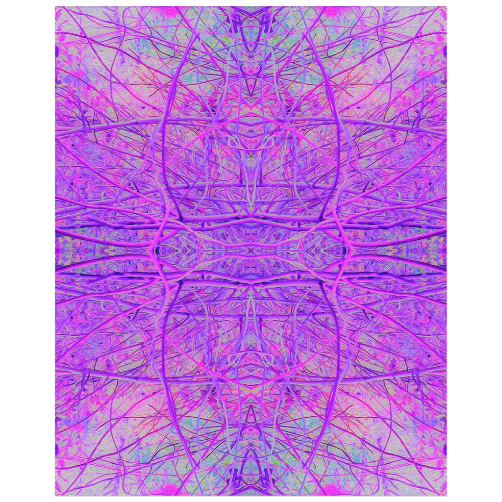 Posters, Hot Pink and Purple Abstract Branch Pattern - Vertical
