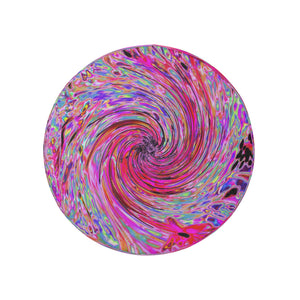 Spare Tire Covers, Cool Abstract Retro Hot Pink and Red Floral Swirl - Medium