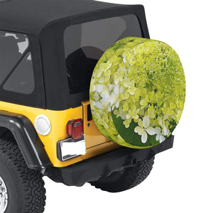 Spare Tire Covers, Elegant Chartreuse Green Limelight Hydrangea - Medium