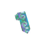 Neck Ties, Retro Green, Red and Magenta Abstract Groovy Swirl