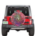 Spare Tire Covers, Watercolor Red Groovy Abstract Retro Liquid Swirl - Small