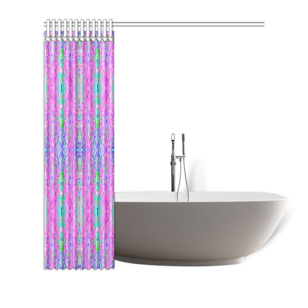 Shower Curtains, Cool Magenta, Pink and Purple Dahlia Pattern