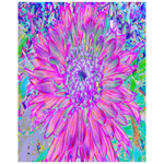 Posters, Cool Pink, Blue and Purple Cactus Dahlia Explosion - Vertical