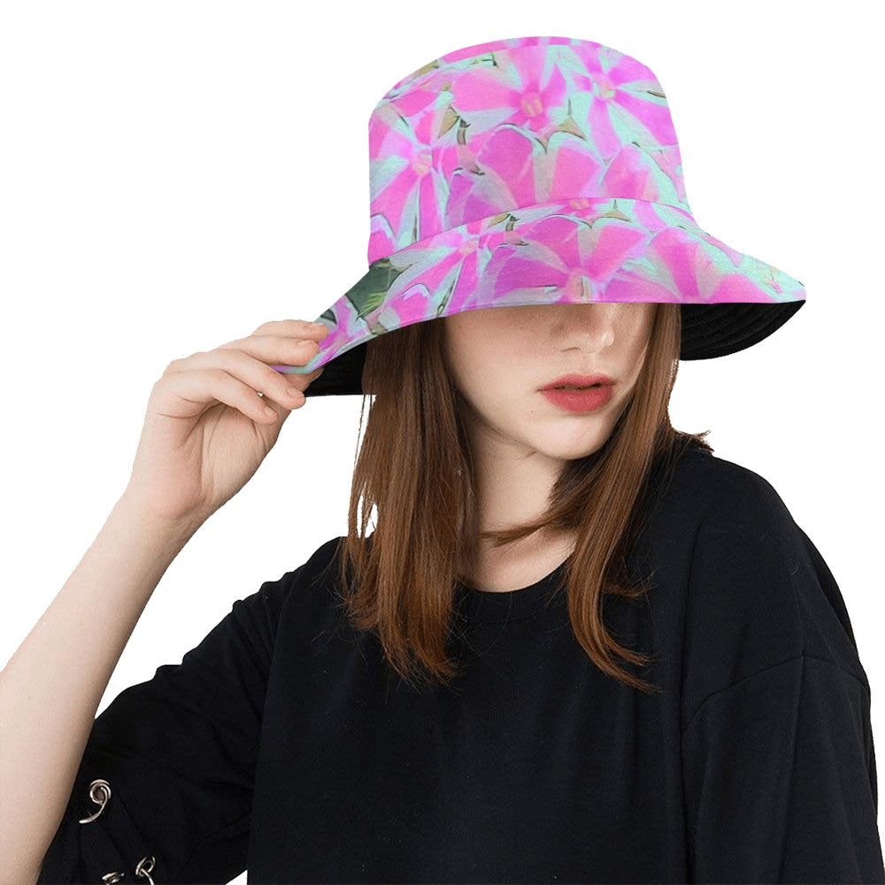 Bucket Hats, Hot Pink and White Peppermint Twist Garden Phlox