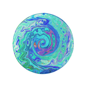 Spare Tire Covers, Groovy Abstract Ocean Blue and Green Liquid Swirl - Medium