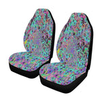 Car Seat Covers, Purple Garden with Psychedelic Aquamarine Flowers