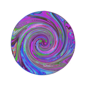 Spare Tire Covers, Colorful Magenta Swirl Retro Abstract Design - Large