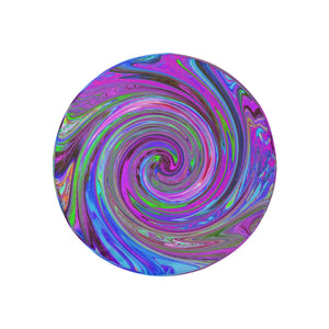Spare Tire Covers, Colorful Magenta Swirl Retro Abstract Design - Small