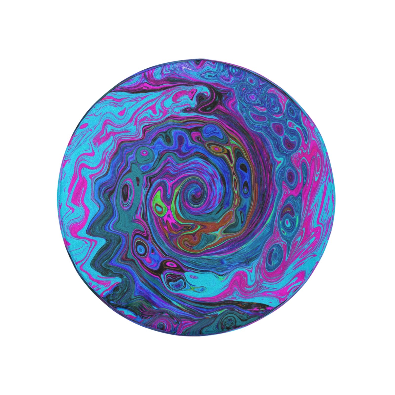 Spare Tire Covers, Groovy Abstract Retro Blue and Purple Swirl - Medium