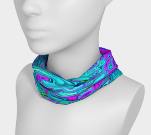 Headband - Aquamarine and Magenta Cool Retro Liquid Swirl