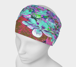 Wide Fabric Headbands, Elegant Aqua and Purple Limelight Hydrangea Detail, Face Coverings