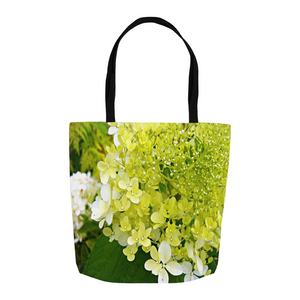 Tote Bags, Elegant Chartreuse Green Limelight Hydrangea