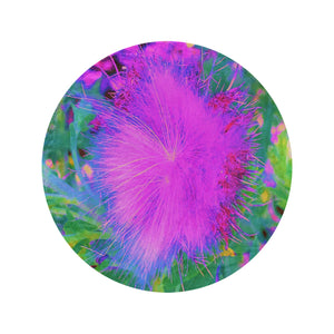 Round Throw Blankets, Psychedelic Nature Ultra-Violet Purple Milkweed