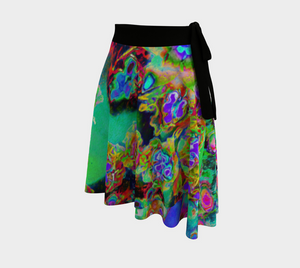 Wrap Skirts for Women, Psychedelic Abstract Groovy Purple Sedum