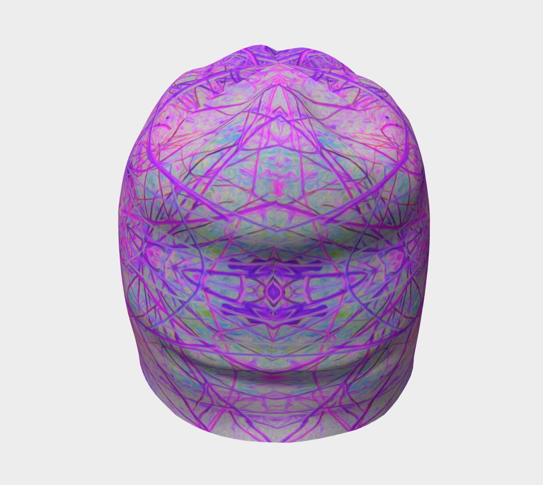 Beanie Hats, Hot Pink and Purple Abstract Branch Pattern