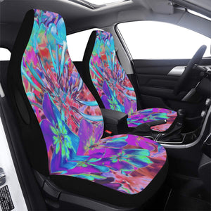 Car Seat Covers, Blooming Abstract Purple and Blue Flower