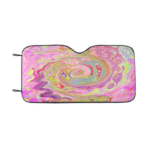 Auto Sun Shades, Retro Pink, Yellow and Magenta Abstract Groovy Art