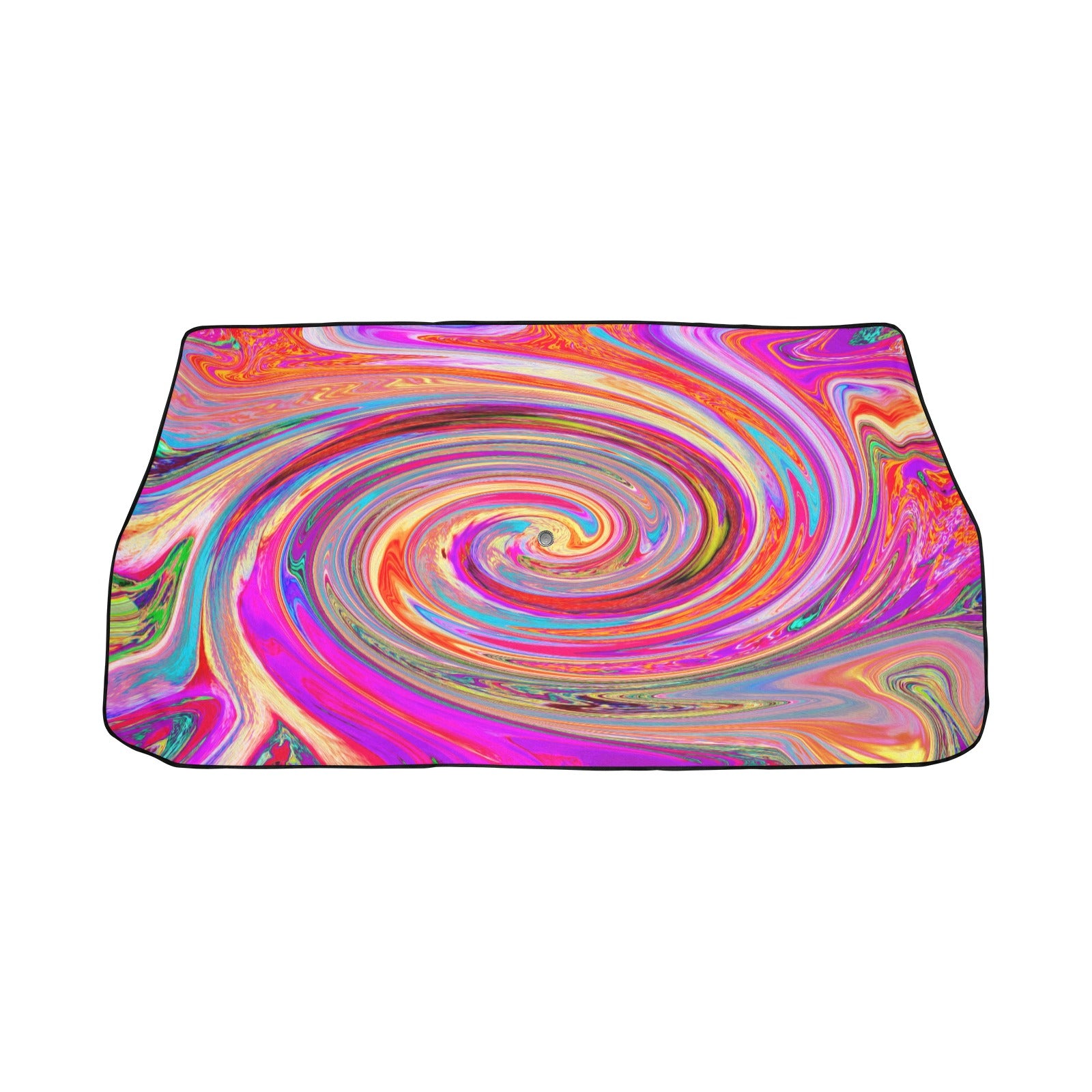 Car Umbrella Sunshades, Colorful Rainbow Swirl Retro Abstract Design