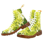 Boots for Women, Elegant Chartreuse Green Limelight Hydrangea - White