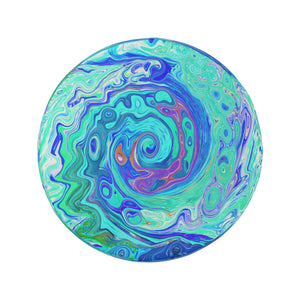 Spare Tire Covers, Groovy Abstract Ocean Blue and Green Liquid Swirl - Large