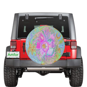 Spare Tire Covers, Psychedelic Hot Pink and Ultra-Violet Hibiscus - Large