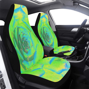Car Seat Covers - Lime Green Chartreuse Succulent Sedum Rosette