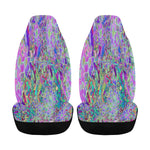 Car Seat Covers, Trippy Abstract Pink and Purple Flowers