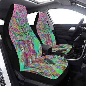 Car Seat Covers, Psychedelic Abstract Groovy Purple Sedum