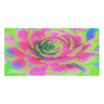 Gaming Mouse Pads, Lime Green and Pink Succulent Sedum Rosette