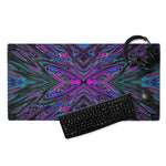 Gaming Mouse Pads, Trippy Magenta, Blue and Green Abstract Butterfly